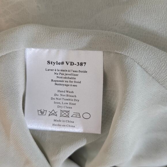 V. Chapman Sage Tapestry Carmella Long Sleeve Corset Chiffon Maxi Dress - Picture 15 of 15